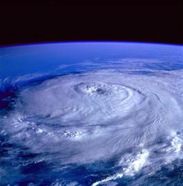 Hurricane, cloud formation, space